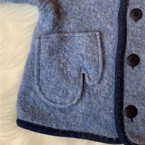 Ornella blue wool baby jacket with teddy bear Size 12 Months Made in Italy - Picture 6 of 9
